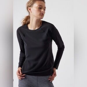 Athleta Women's Sleek Black Long Sleeve Tee Size S